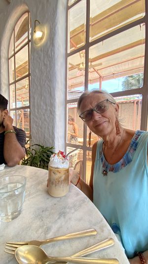 Just vegans enjoying vegan stuff   at Conscious Cafe in Auroville