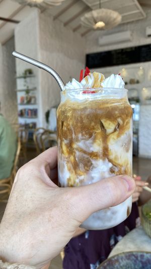 The aesthetic is strong   at Conscious Cafe in Auroville