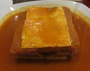 Vegan Francesinha (without melty cheese) at Cultura Dos Sabores in Porto