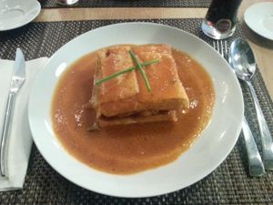 Vegan Francesinha at Cultura Dos Sabores in Porto