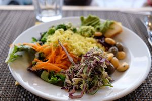 Mix from the buffet at Cultura Dos Sabores in Porto