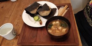 Onigiri set at Ohisamaya in Sendai