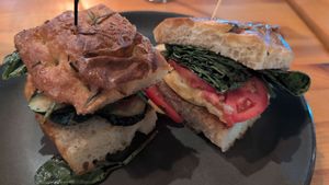 Caprese sandwich (vegan substitutions) at The Hawthorn Bistro & Bakery in Tallahassee