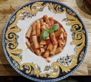 PENNE AL POMODORO – Penne in a rich cherry tomato sauce at Casa Italia Wilmslow in England