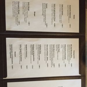 Menu Card (1/2) at Selly's Vegan Bar in Passau