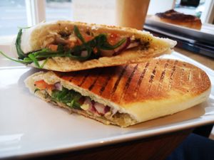 Pesto Mozzarella Panini at Coco & Nut Pantry in Burnham-on-crouch