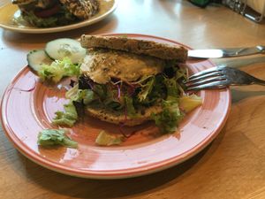 Awesome Prana on a Prana bagel at Bagels & Beans - IJDok in Amsterdam