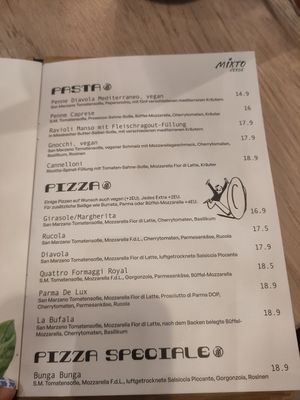 Menu at Mixto Verde Pizzeria Cafe in Bayern