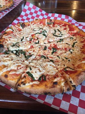 Pizza w/ daiya:) at Cinders Wood Fired Pizza in Redding