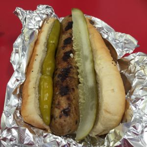 veggie Italian sausage at Valpo Viennas in Valparaiso