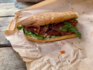 Italiano - delicious pesto saucee  at Deli Prince Arthur in Montreal