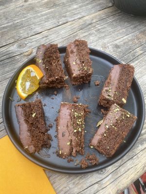 Chocolate cake   at Moehren Milieu Eco Cafe in Mainz