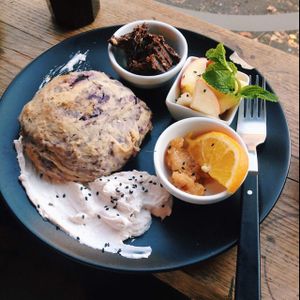 British breakfast  at Moehren Milieu Eco Cafe in Mainz