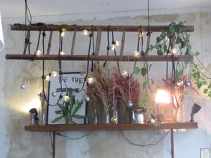 Decoration hanging on the wall at Moehren Milieu Eco Cafe in Mainz