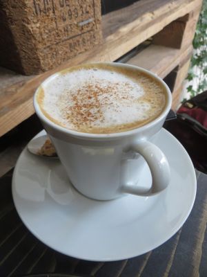 soya latte at Moehren Milieu Eco Cafe in Mainz