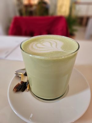 Matcha Latte with oat milk at Greentrees - Oberkassel in Dusseldorf
