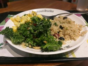 A choice of 2 salads and some eggs. 52 rmb at Sproutworks - XinTianDi in Shanghai