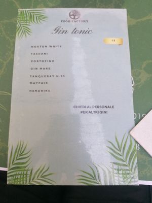 gin tonic at Food Factory Crema in Crema