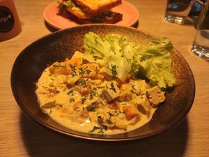 Delicious tofu and sweet potato at Manju in Porto