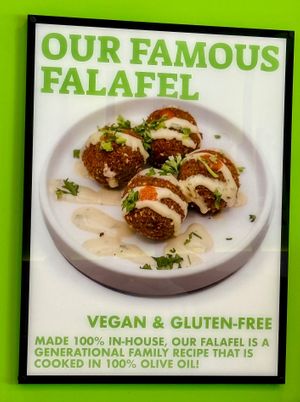 Falafel Vegan Labeling at Aviva by Kameel - Buckhead in Atlanta