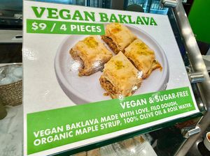 Vegan Baklava Labeling at Aviva by Kameel - Buckhead in Atlanta