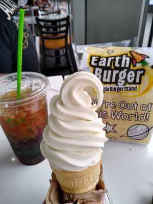 Soft serve ice cream 😍 at Earth Burger - NW Loop in San Antonio