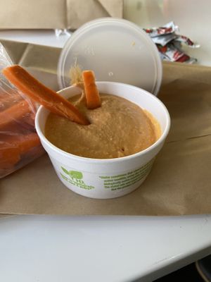 Carrots and hummus at Earth Burger - NW Loop in San Antonio