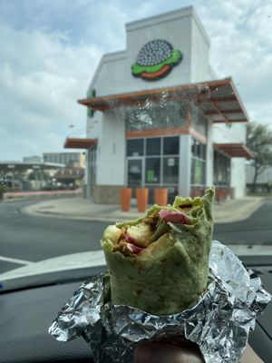 plzzzz open one in Austin!! i dream of these wraps 🥹💭🌙  at Earth Burger - NW Loop in San Antonio