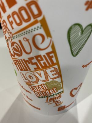 Souvenir cup at Earth Burger - NW Loop in San Antonio