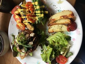 Grain ciabatta burger at Jack and the Beanstalk in Busan