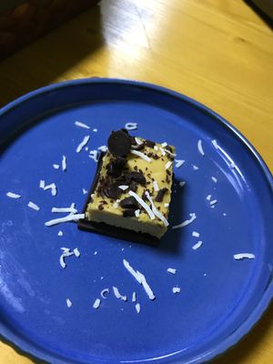 Cashew cake w/ dark chocolate!  at Jack and the Beanstalk in Busan