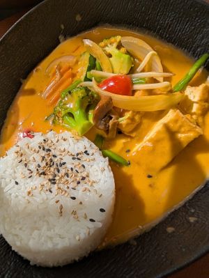 vegan coconut curry at YAMA Asia Fusion Kitchen in Tirol
