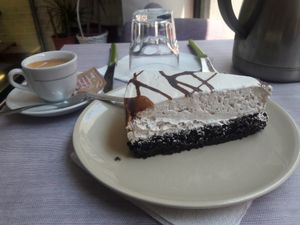 Cocos-coffee cake at Alhambra Cafe in Milan