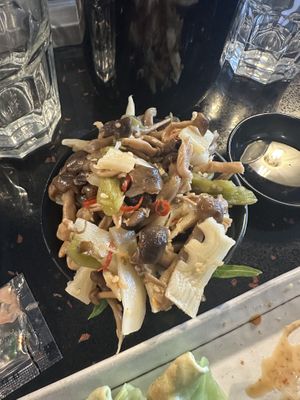 Mushroom salad  at Kaz’s workshop in Windsor