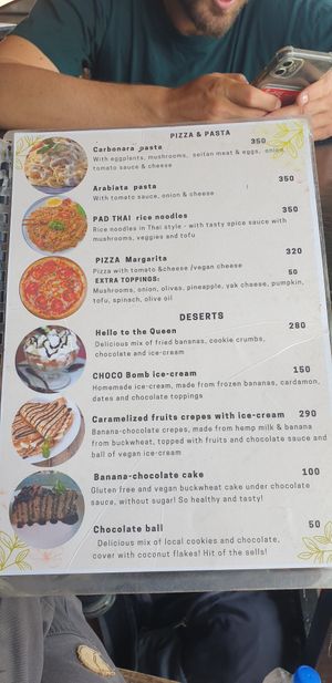 Menue 1 at Umbrella Cafe in Pokhara