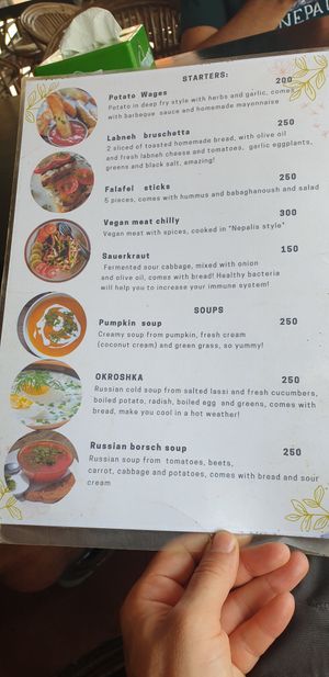 Menue 4 at Umbrella Cafe in Pokhara