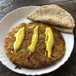 Vegan Chickpea Omelette  at Umbrella Cafe in Pokhara