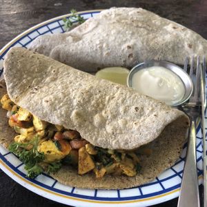 Vegan Breakfast Tacos at Umbrella Cafe in Pokhara
