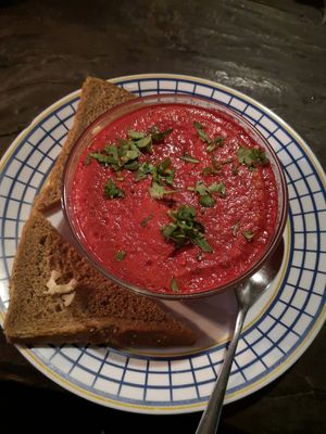 Raw Vegan Borscht (MUST TRY!!) at Umbrella Cafe in Pokhara