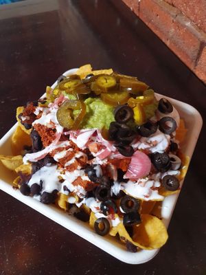 Vegan nachos with Jackfruit at El Borracho - Ballard in Seattle