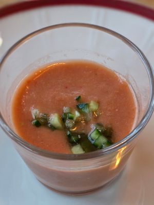 Gazpacho soup at Les Wagons in Zürich