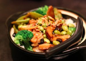 Vegetable and Black Bean Rice Pot at Ping Pong Dim Sum  at Ping Pong Dim Sum in Dubai