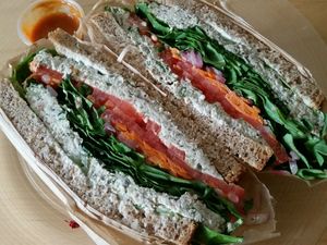 sandwich on sprouted bread at LifeFood Organic in Santa Monica