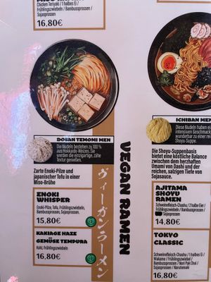 Menu at Kaito Ramen in Koblenz