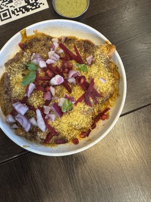 Vegan Samosa Chaat with chole   at Brar's in Mississauga