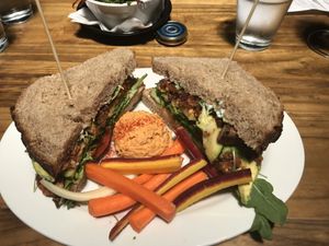 Delicious sandwiches with local produce at Chimera Cafe in Tulsa