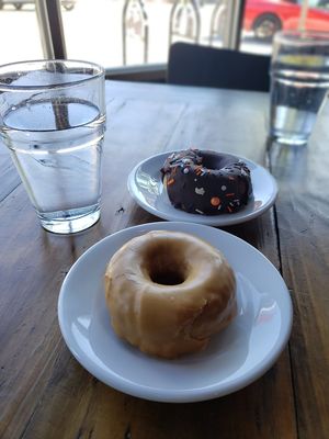 Espresso and chocolate donut at Chimera Cafe in Tulsa