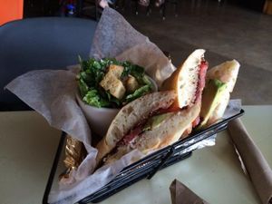 tapenade sandwich at Chimera Cafe in Tulsa