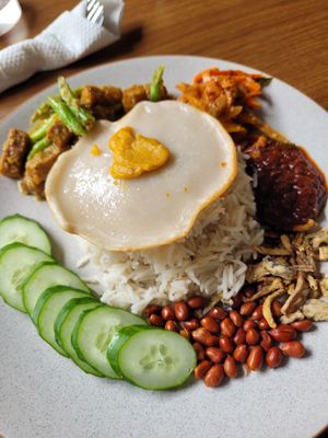 Vegan nasi lemak at RGB and The Bean Hive in Kuala Lumpur