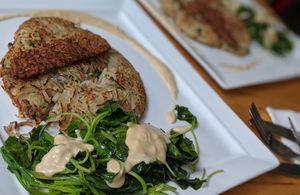 Potato rosti with tempeh bacon and cashew cream - seriously good at RGB and The Bean Hive in Kuala Lumpur